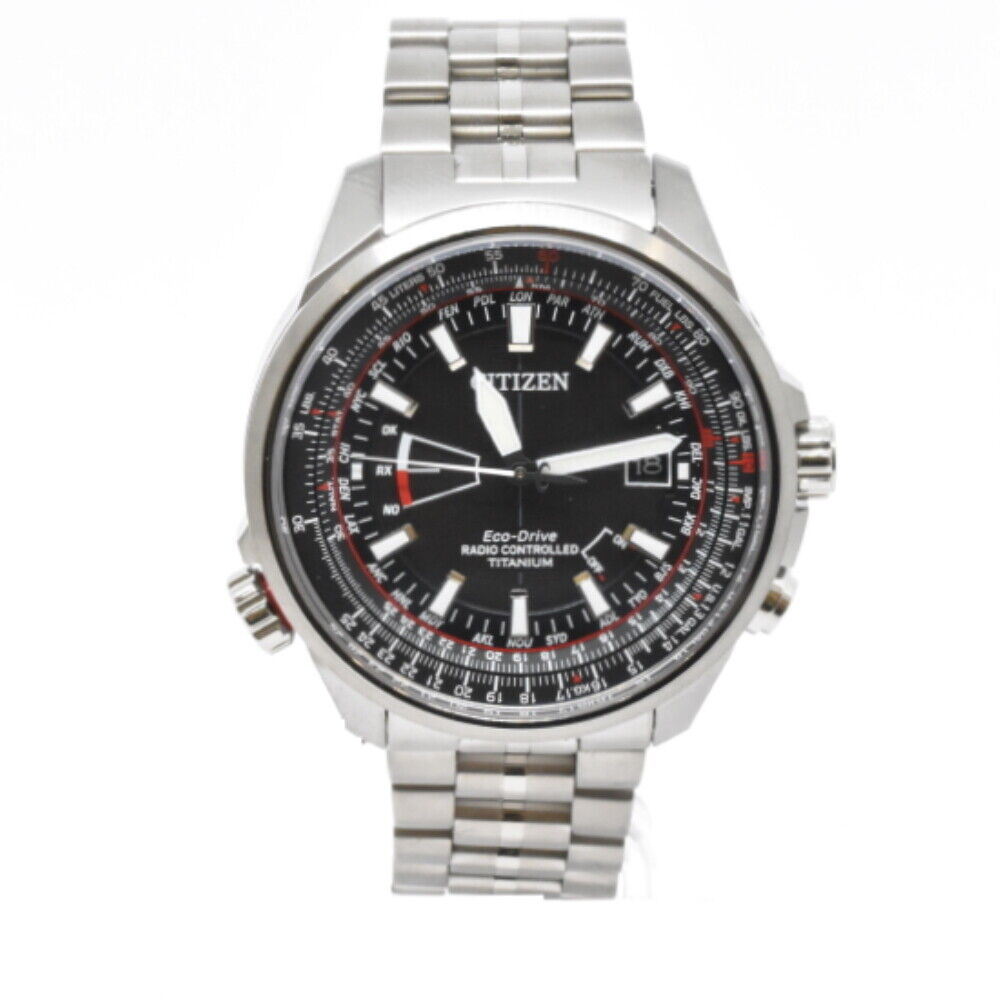 Citizen CB0140-58E Orologio Pilot Evolution 5 Radiocontrollato Titanio Uomo Nero