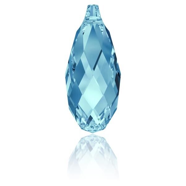 GOCCIA originale SWAROVSKI Briolette aquamarine 11 mm pendente ciondolo CRIST...