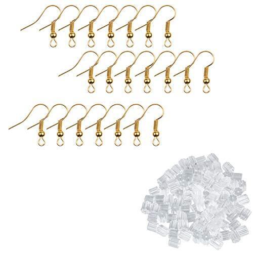 Eco-Fused 200 Ganci per Orecchino Oro e 500 Chiusure Trasparenti per (X8G)