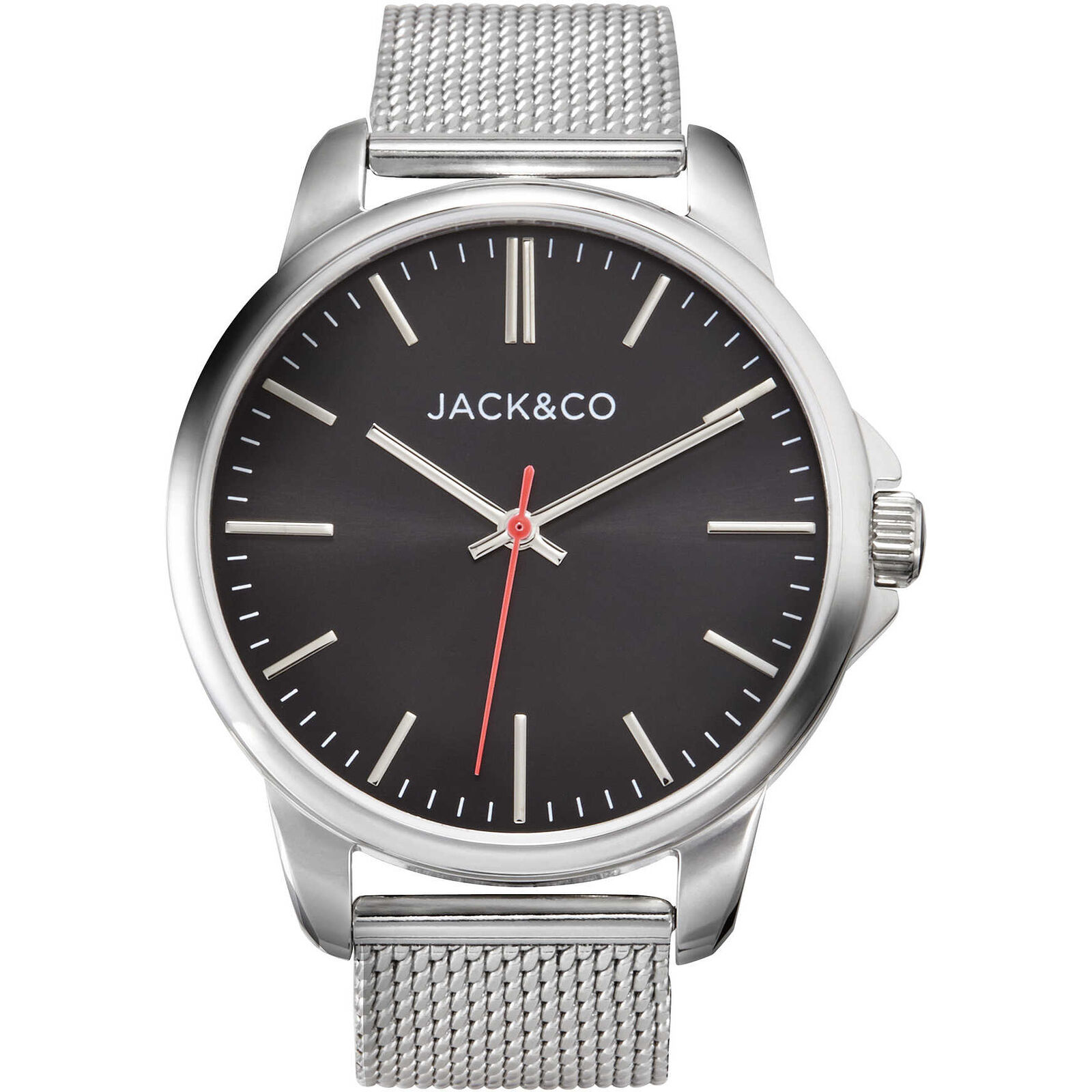 Orologio Uomo JACK & CO. JW0165M2 Acciaio Nero Maglia Mesh Milanese NEW