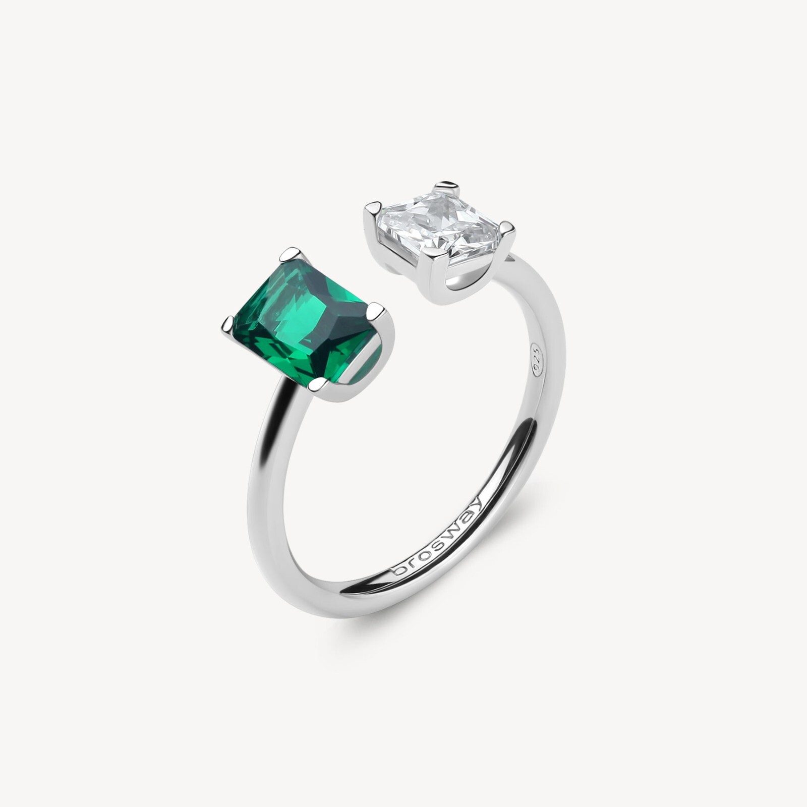 BROSWAY FANCY ANELLO DA DONNA IN ARGENTO 925 E ZIRCONI FLG09B LIFE GREEN N.14