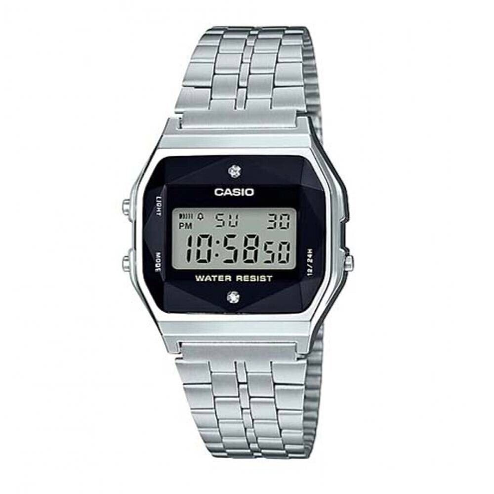 Orologio Casio Uomo Donna acciaio mod. Vintage Ref. A159WAD-1DF Diamond digitale