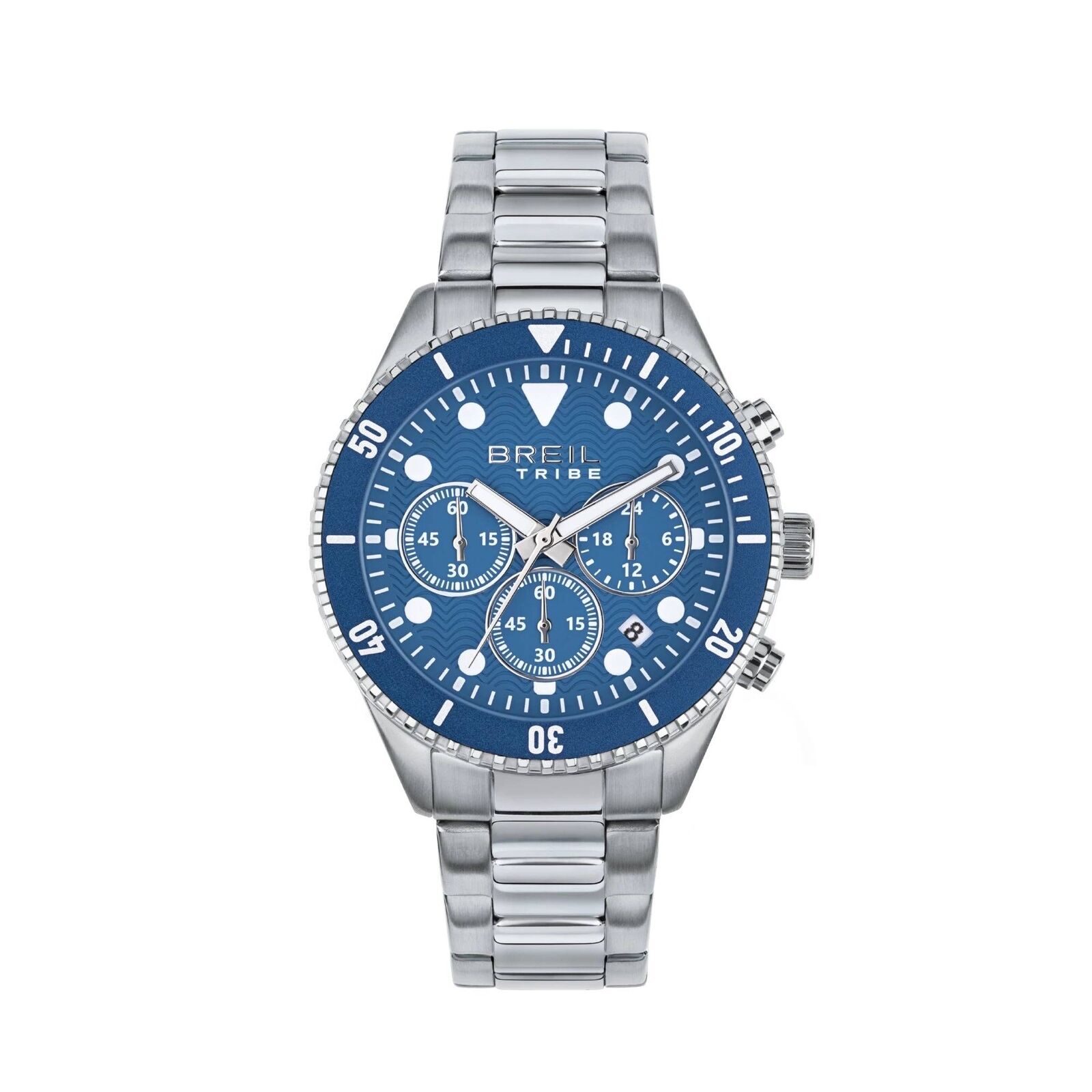 Orologio Breil Tribe Overhand EW0715 Acciaio Cronografo Blu Uomo Watch 41 mm