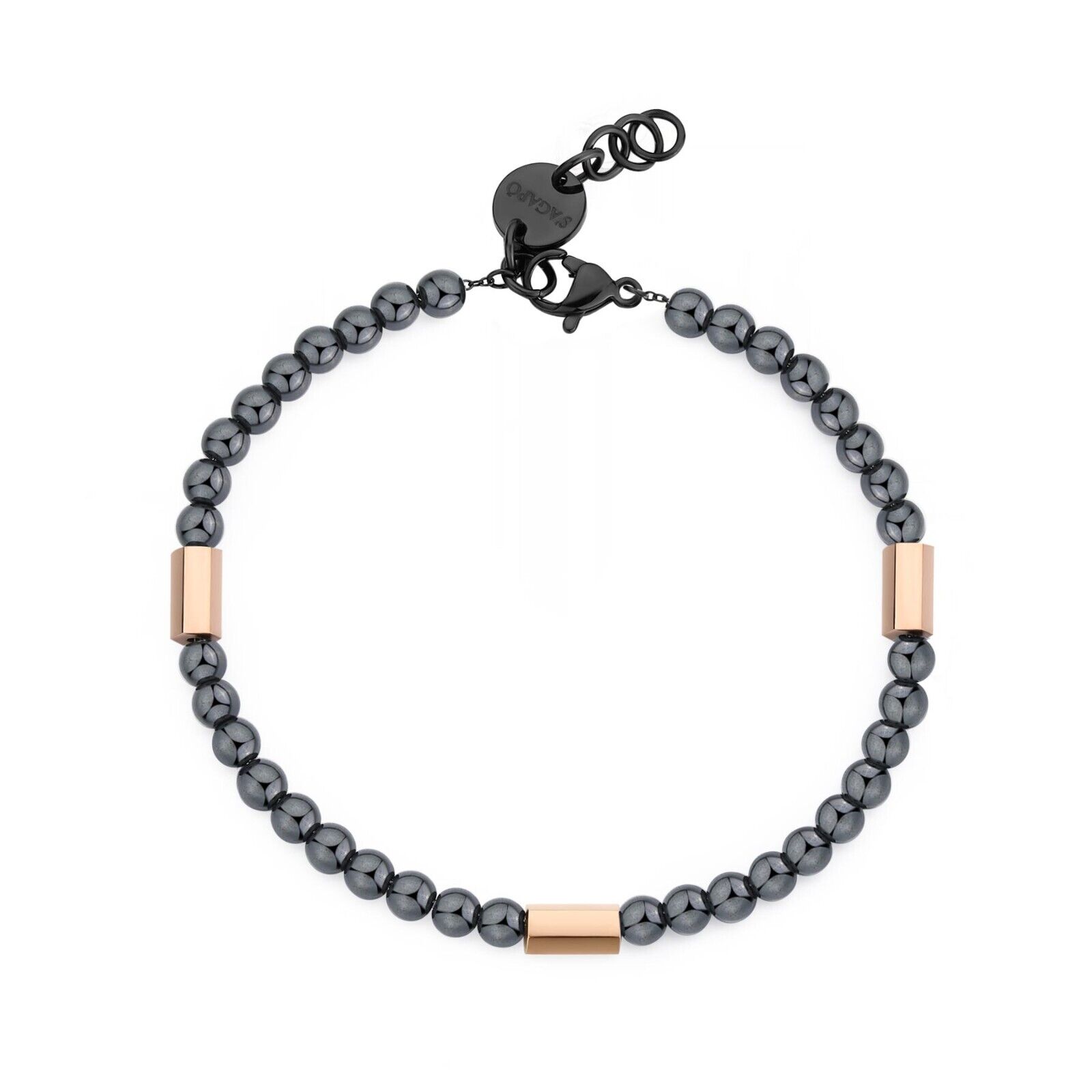 S'AGAPO RIOT BRACCIALE DA UOMO IN ACCIAIO CON SFERE IN EMATITE SRT13 (2360)