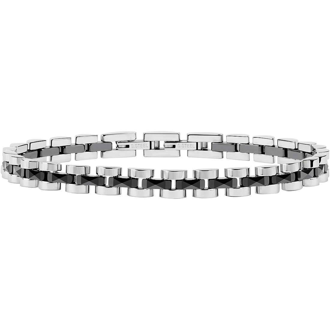 Bracciale Sector Ceramic SAFR05 Bracelet Acciaio Ceramica Nera 22 Cm Uomo