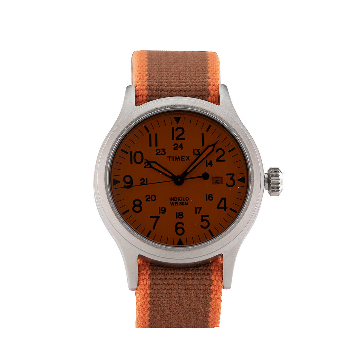 Timex Orologio SCOUT 40mm Acc. Perla Cint. Tess. Arancione-Ocra 20mm