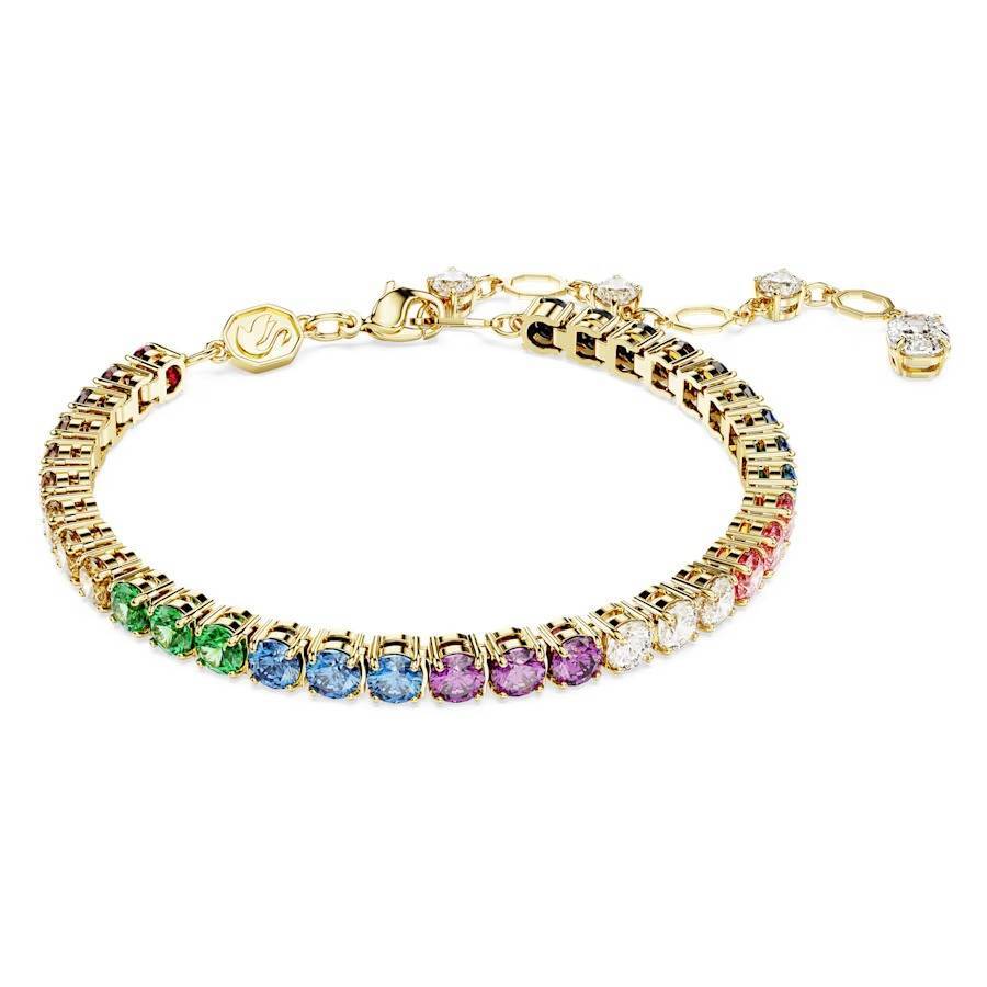 Bracciale Swarovski Matrix Tennis M 5685691 Bracelet Donna Cristalli Rainbow Oro