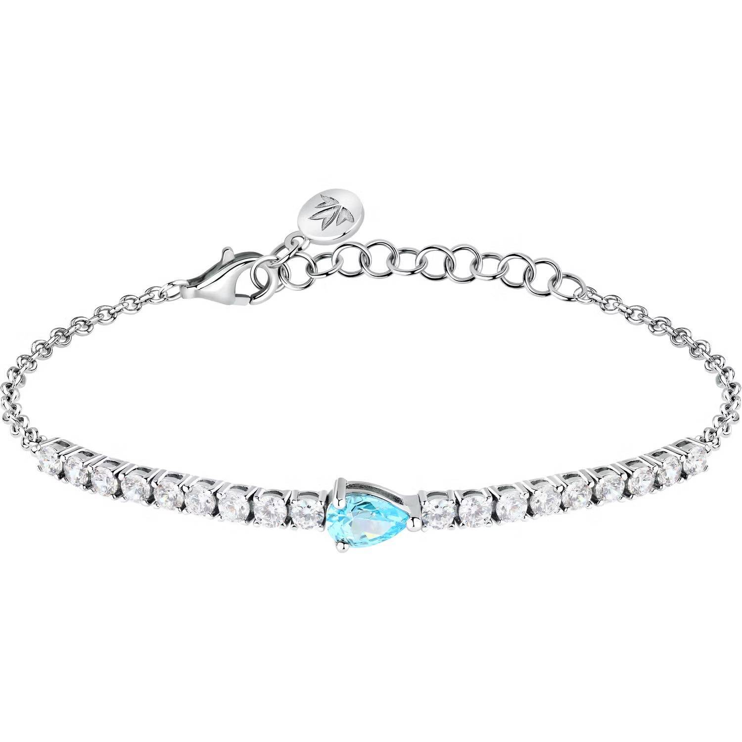 Bracciale Morellato Tesori SAIW200 Bracelet Donna Acciaio Zirconi Tennis Azzurro