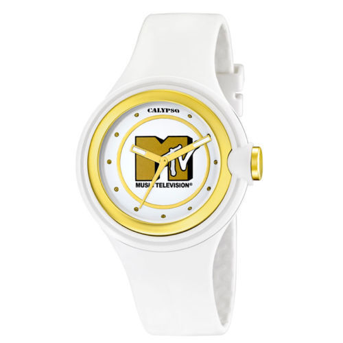 Calypso Women Watch Mtv Special Edition Gold & White Baby G Laccato Orologio