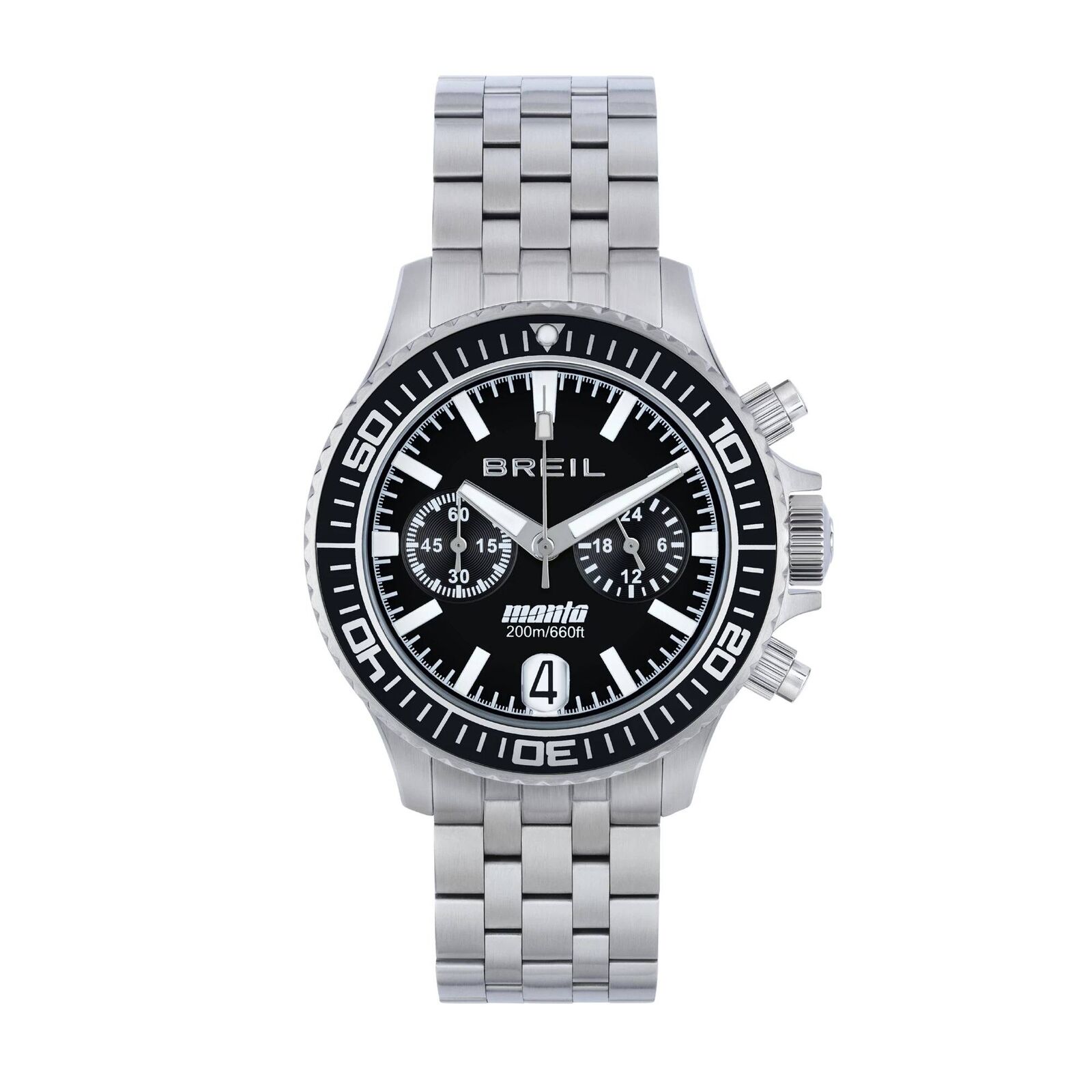 Orologio Breil Manta P.R.O. TW2012 Acciaio Cronografo Nero Watch Uomo 42mm
