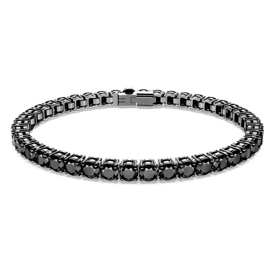 Bracciale Swarovski Matrix Tennis 5664150 Bracelet Donna Cristalli Nero Rutenio