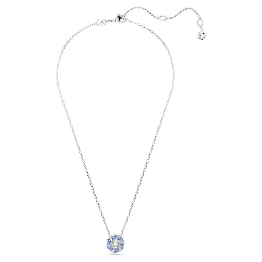 Collana Swarovski Idyllia Fiore Blu 5680013 necklace Cristalli Pendente Rodio