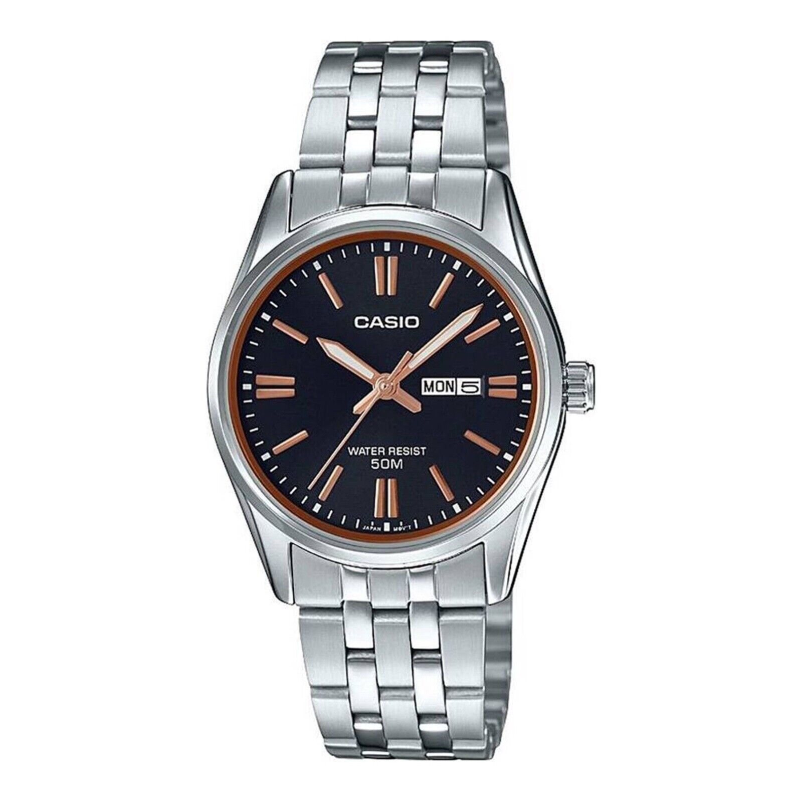 CASIO LTP-1335D-1A2VDF OROLOGIO DONNA ACCIAIO NERO ROSE' DATA 29mm SOTTOCOSTO