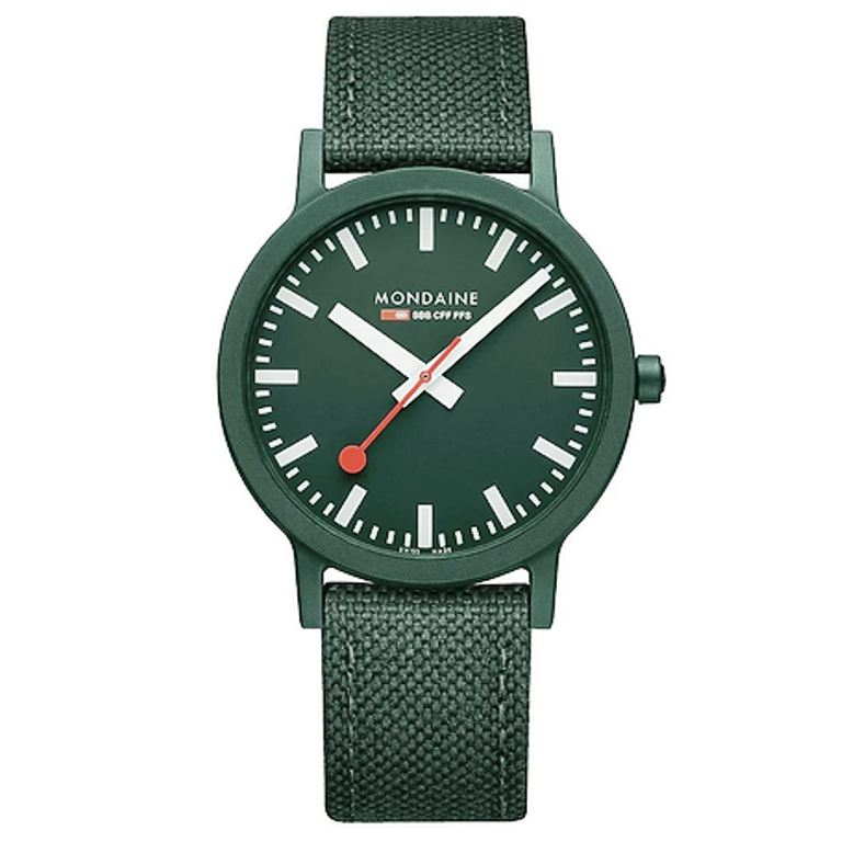 Mondaine essence 41mm, Park-Grüne nachhaltige Uhr, MS1.41160.LF