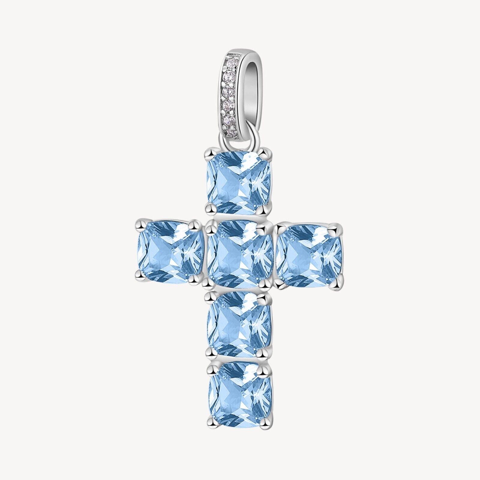 BROSWAY FANCY CHARM CROCE CON ZIRCONI IN ARGENTO 925 FCL14 LIGHT BLUE