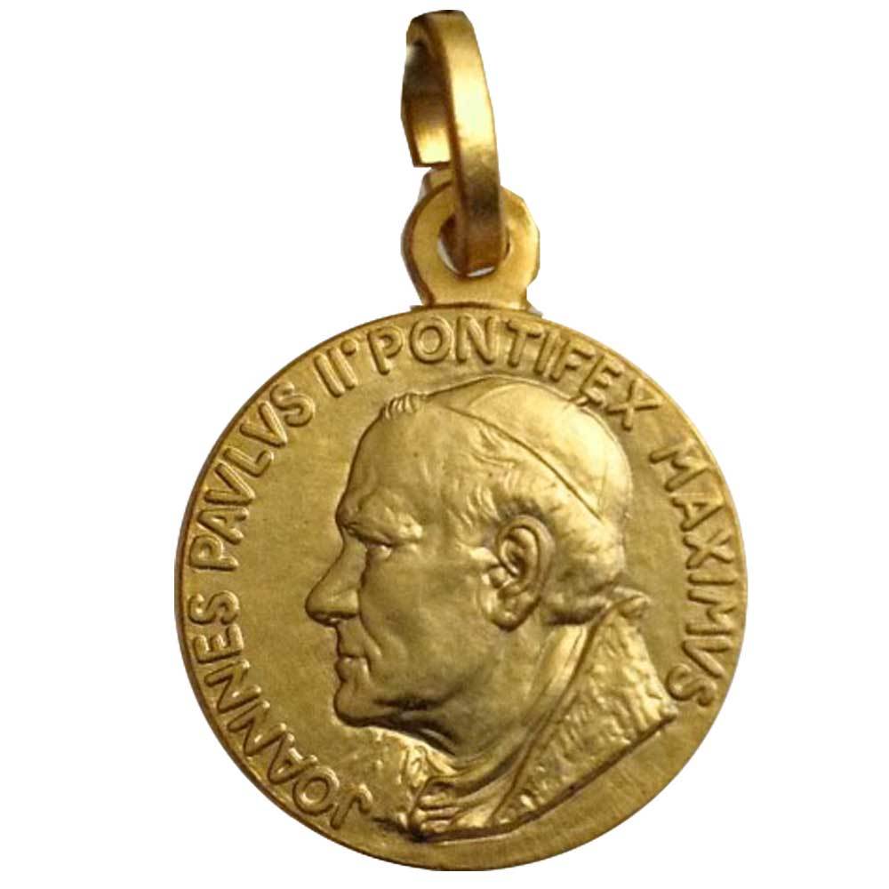 MEDAGLIETTA  DEL SANTO PAPA GIOVANNI PAOLO II° IN ARGENTO MASSICCIO 925 DORATA