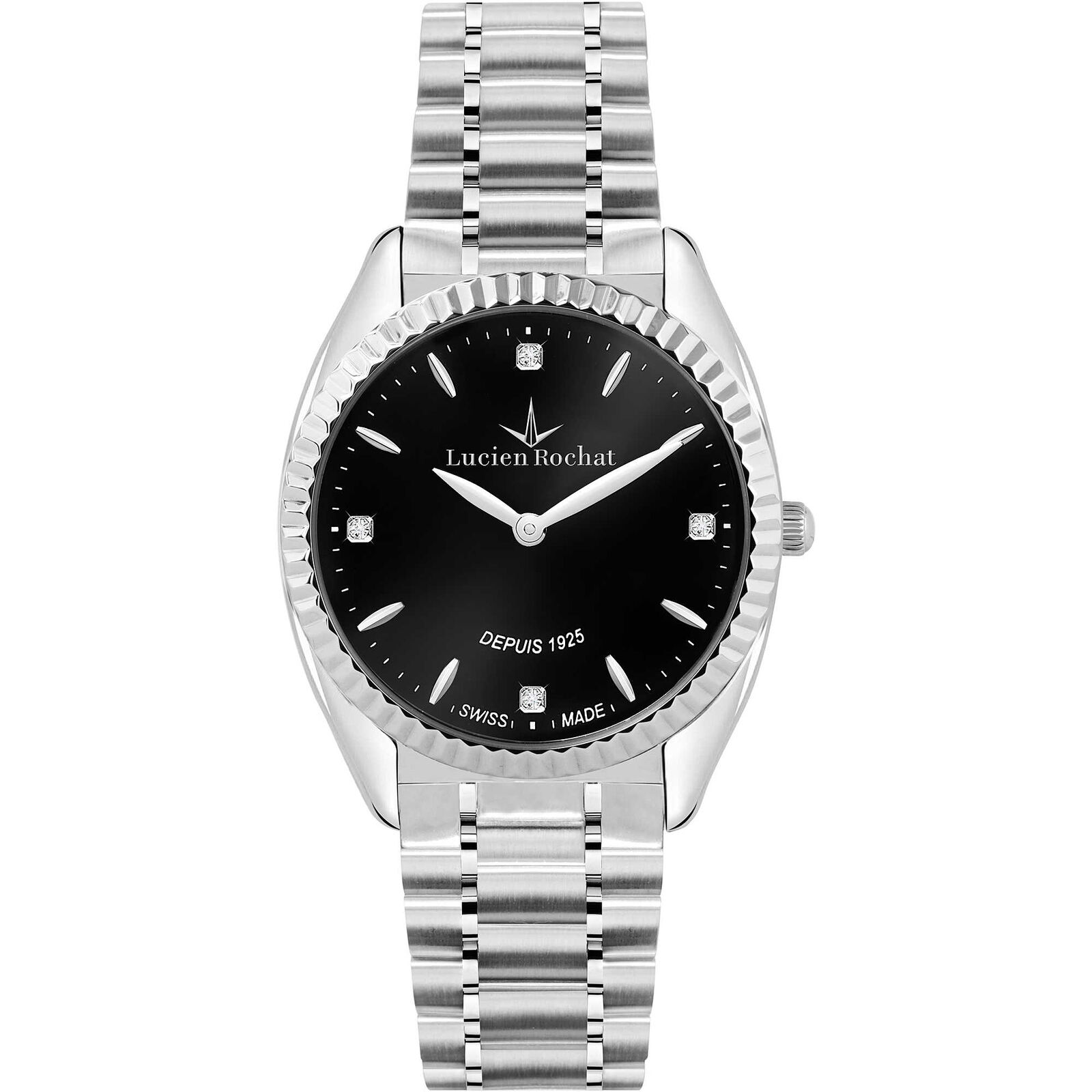 Orologio Donna LUCIEN ROCHAT LUNEL R0453110507 Acciaio Nero Swarovski SWISS