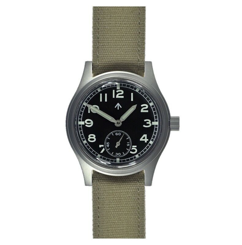 MWC Dirty Dozen Automatico Acciaio Nero Grigio Tessuto Militare Orologio Uomo
