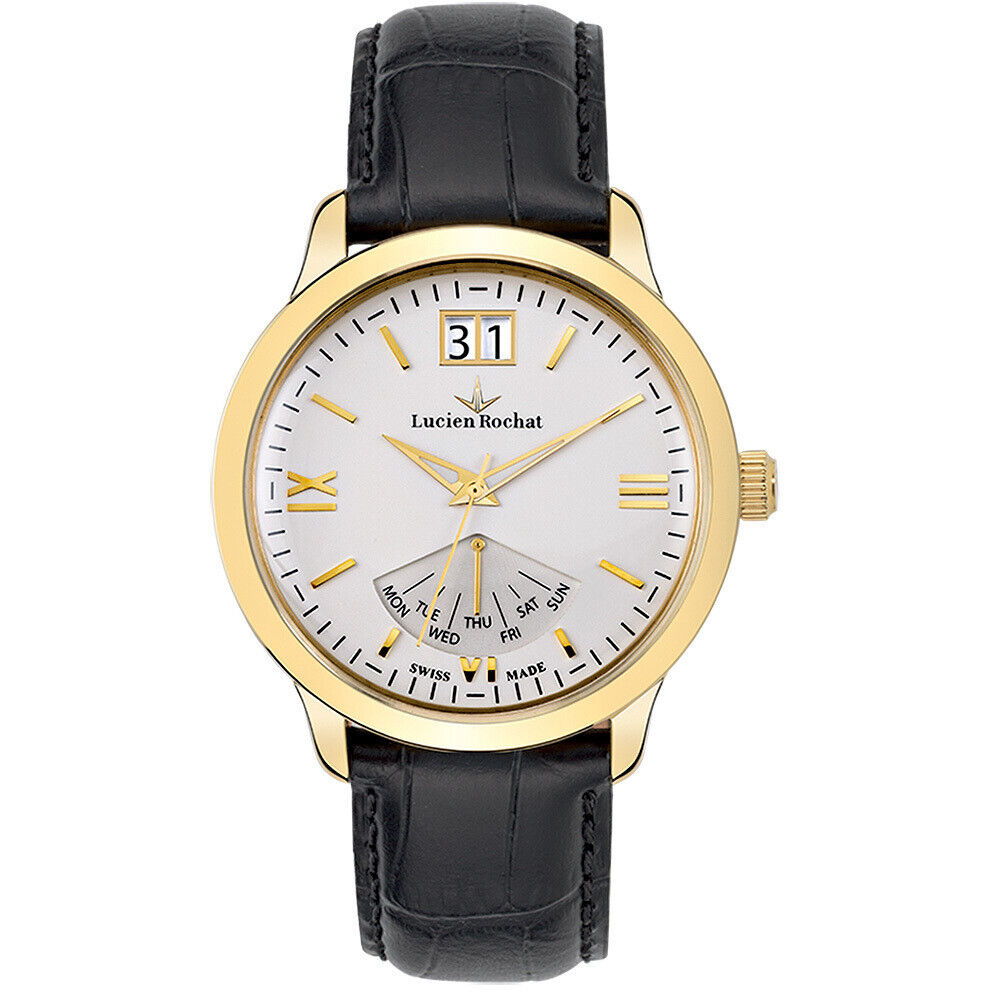 Orologio Uomo LUCIEN ROCHAT GRANVILLE R0451106001 Pelle Nero Gold SWISS MADE
