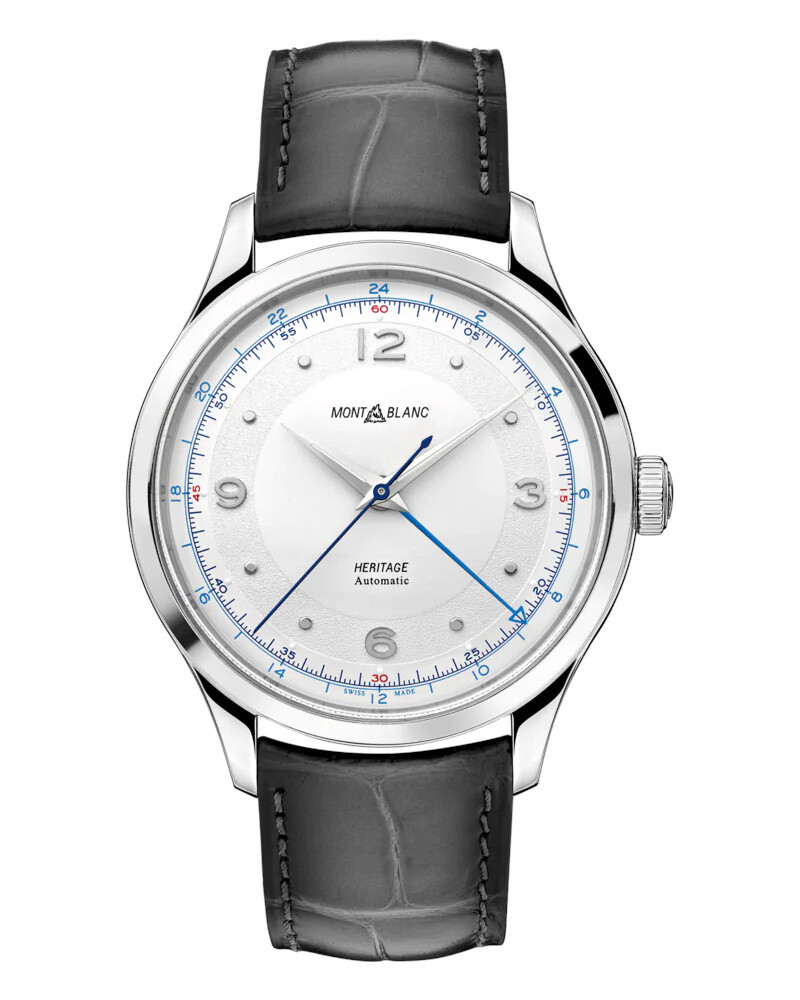 119948 Montblanc Heritage GMT Automatic / orologio uomo / quadrante bianco-ar...