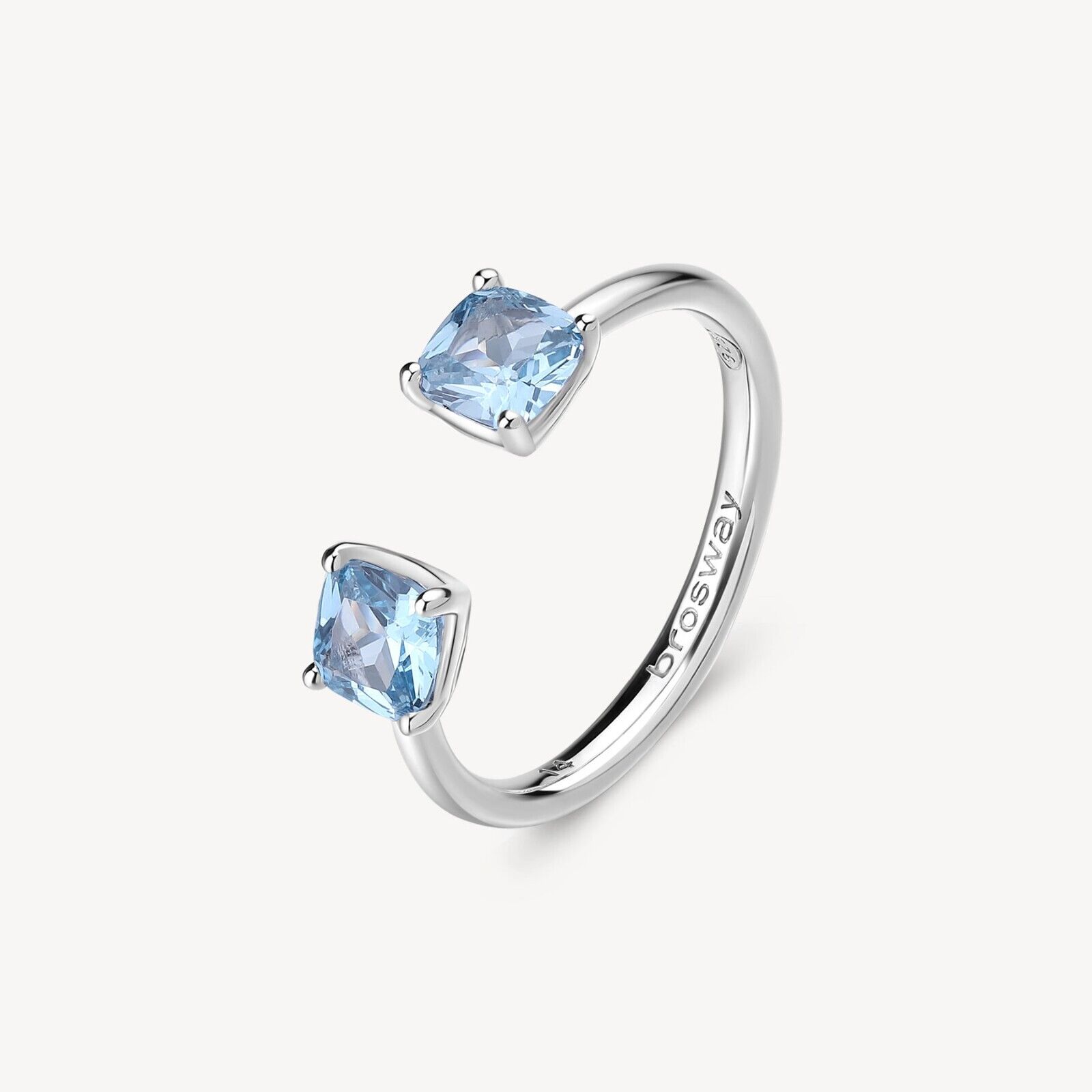 BROSWAY FANCY ANELLO DA DONNA IN ARGENTO 925 E ZIRCONI FCL11B LIGHT BLUE N.14