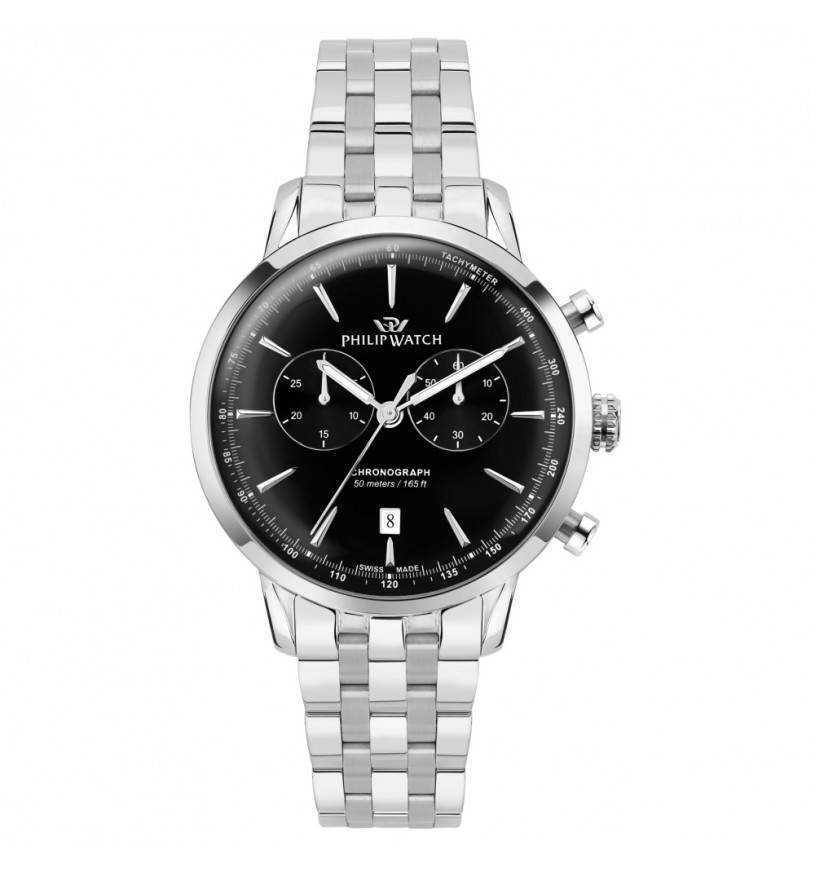 Orologio Philip Watch Sunray r8273680001 Acciaio Uomo Cronografo Nero 41mm Swiss