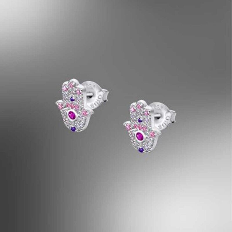 Orecchini Donna Lotus Silver LP1989-4/1 A Bottone Mano di Fatima