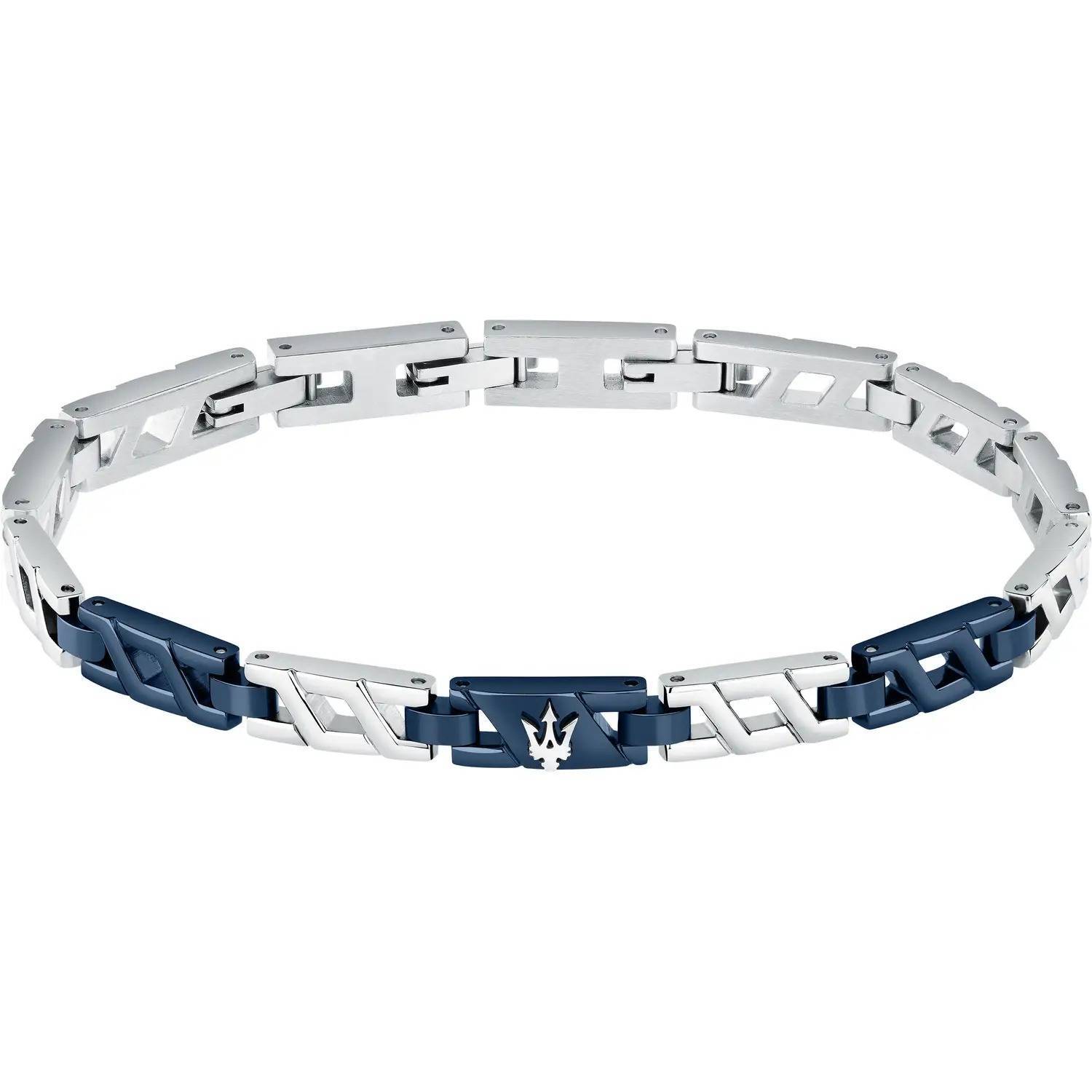 Bracciale Maserati Jewels JM523AVD31 Bracelet Acciaio Bicolore Blu Uomo