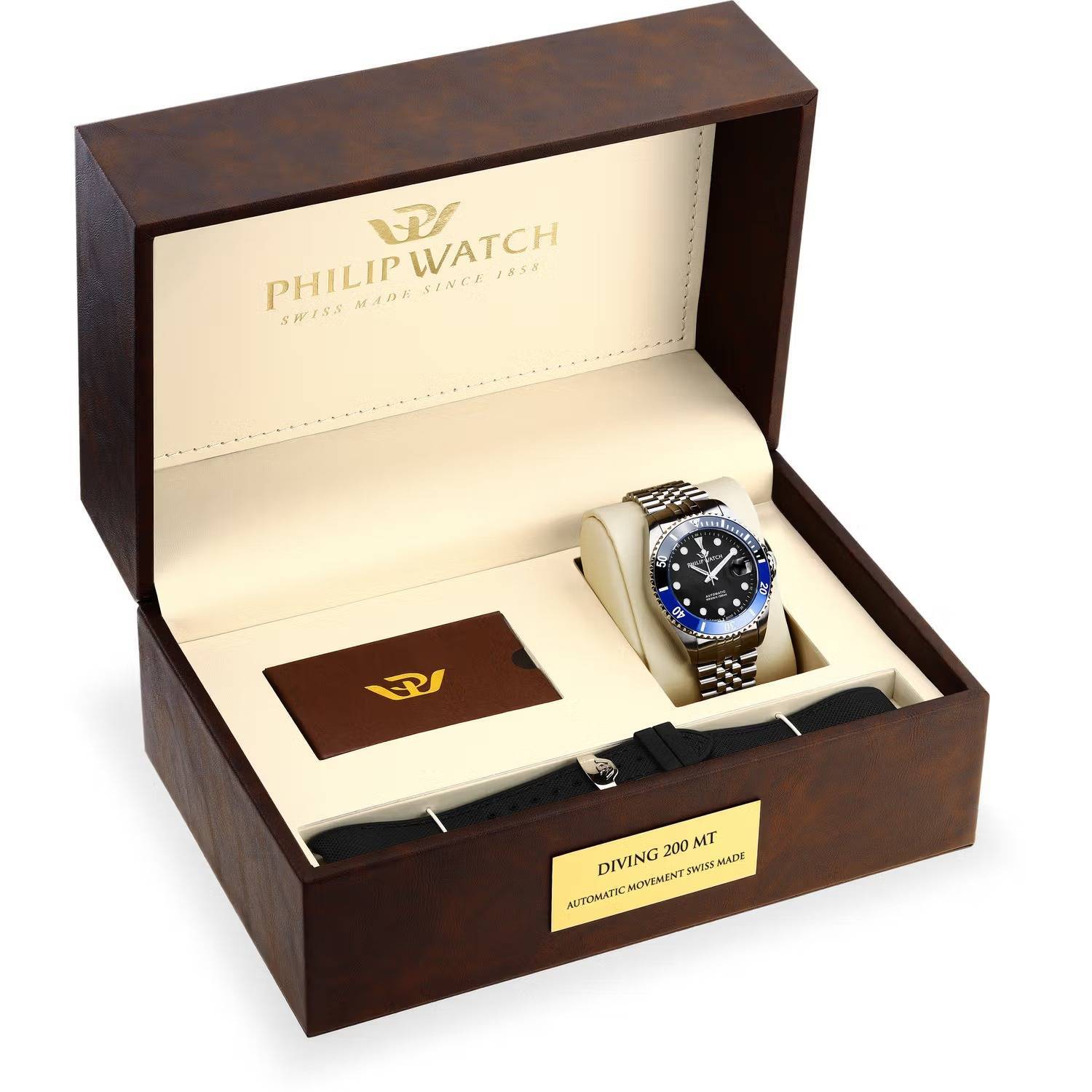 Orologio Philip Watch Caribe Diving automatico uomo r8223597037 Batman Acciaio