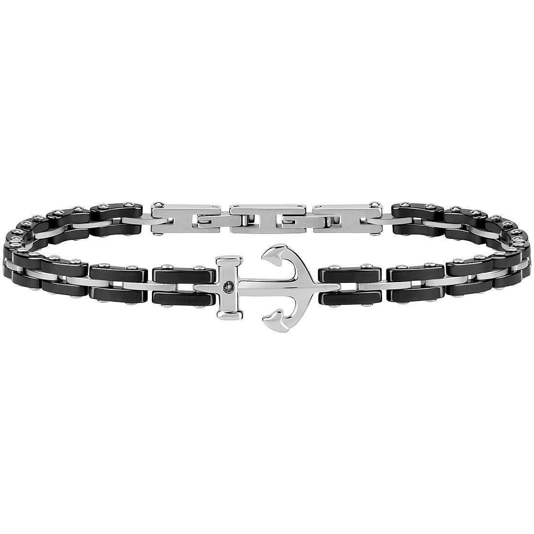 Bracciale Morellato Ceramic SACU10 Bracelet Acciaio ceramica Nera Uomo Ancora