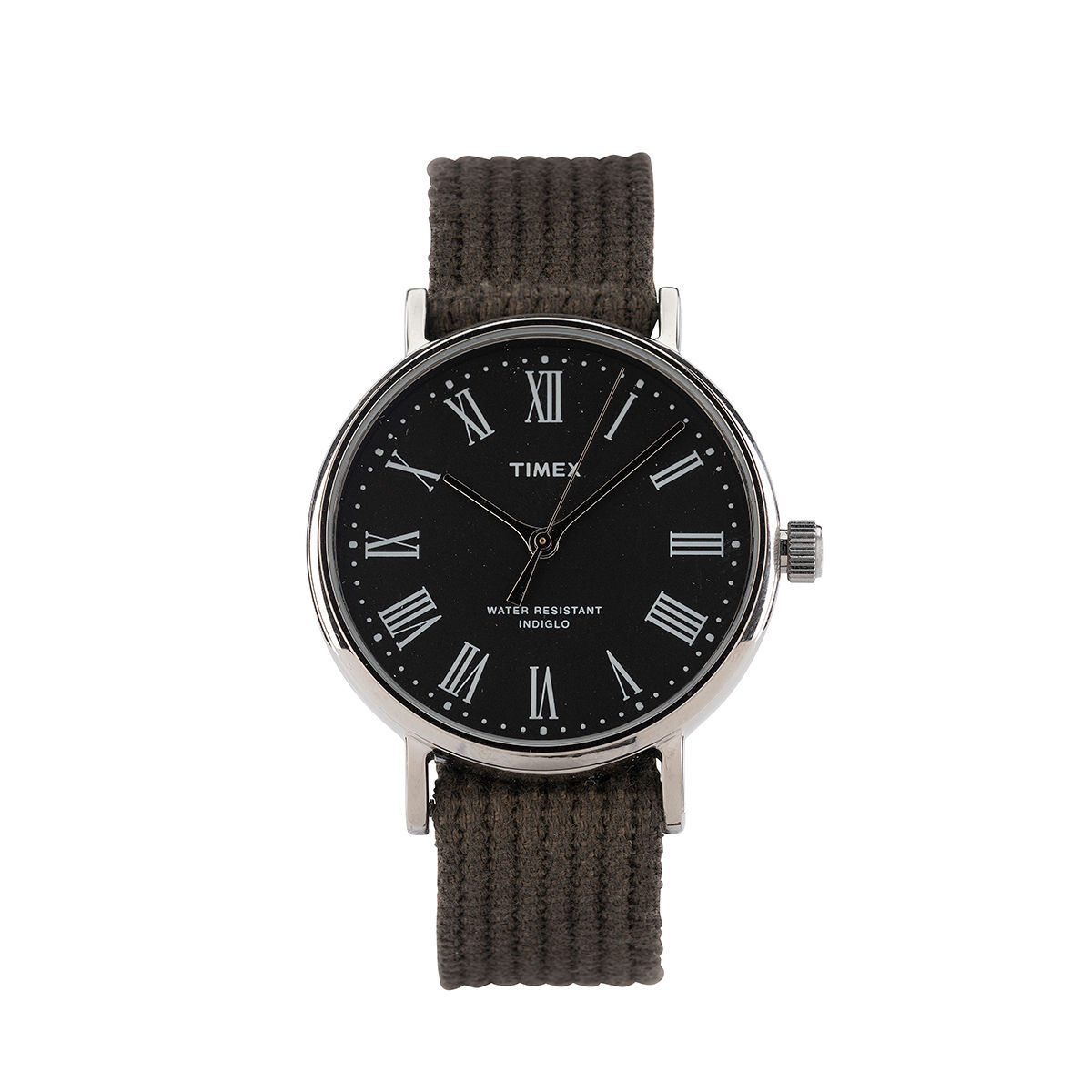 Timex Orologio FAIRFIELD AVENUE 37mm Argento Nero Cint. Tess. Sabbia -Verde 18mm