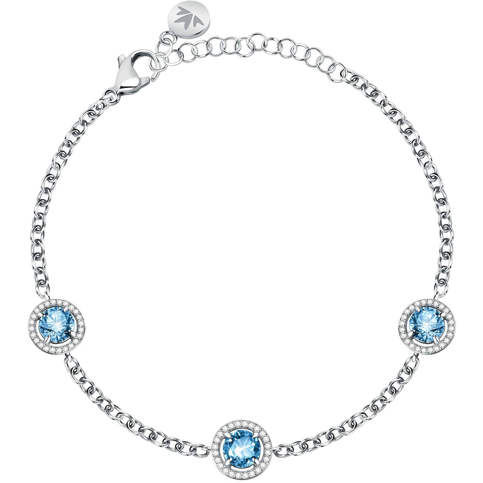 Bracciale Morellato Tesori SAIW96 Bracelet Donna Acciaio Zirconi Azzurri