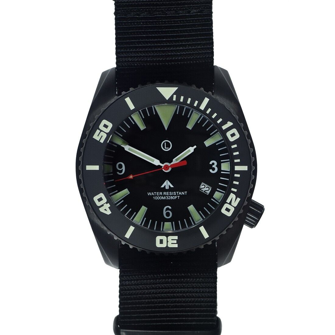 MWC 1000m Quarzo PVD Swiss Acciaio Nero Zaffiro Data Ceramica Orologio Uomo