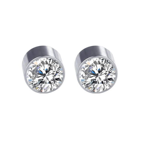 Coppia Finto Orecchino Magnetico, Fake Piercing Calamita Brillantino 3mm ET148