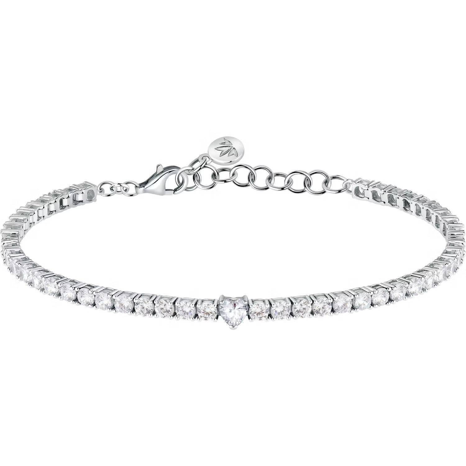 Bracciale Morellato Tesori SAIW166 Bracelet Donna Zirconi Tennis Cuore Bianco