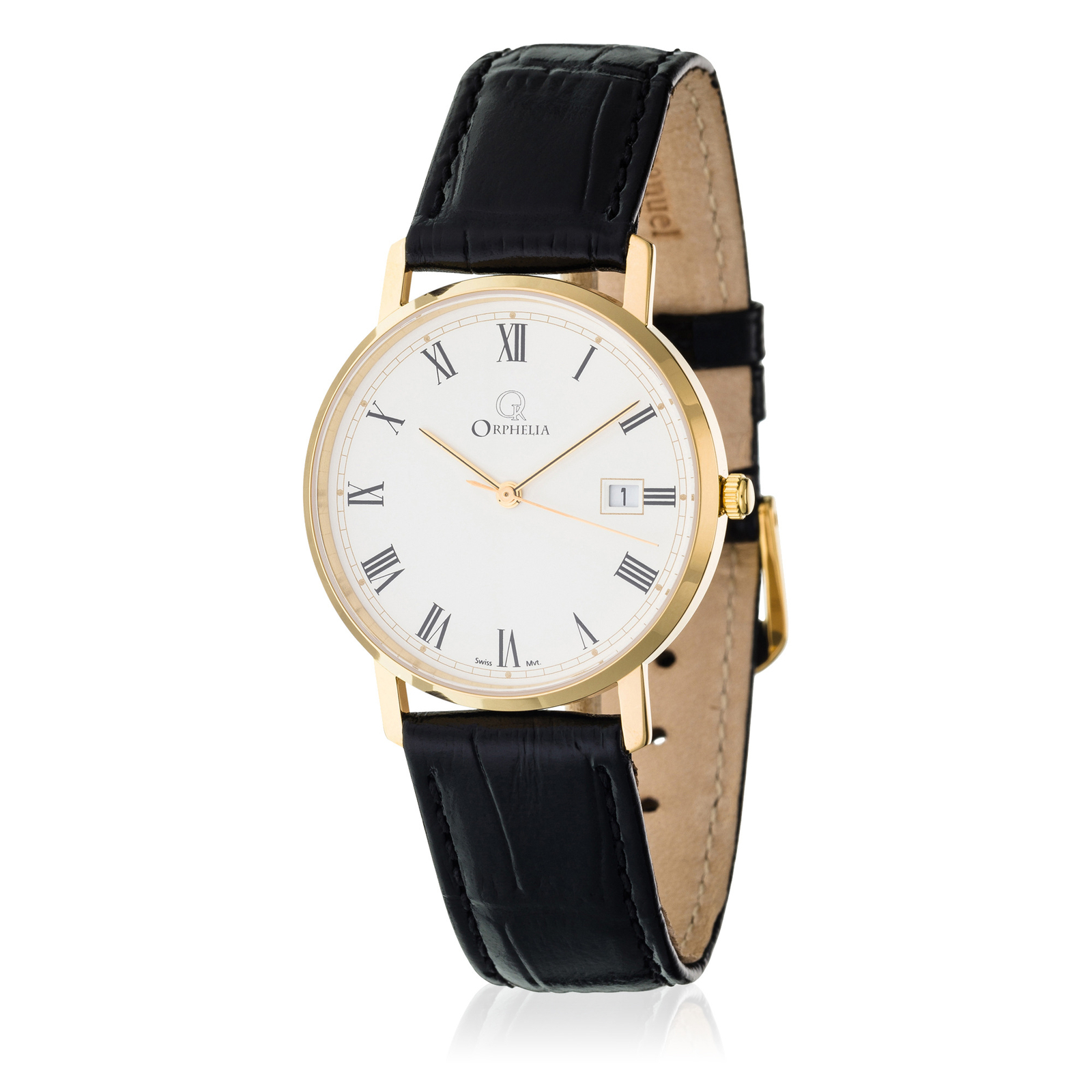 NUOVA Orologio Orphelia Gold Watches Uomini Nero  MON-7066
