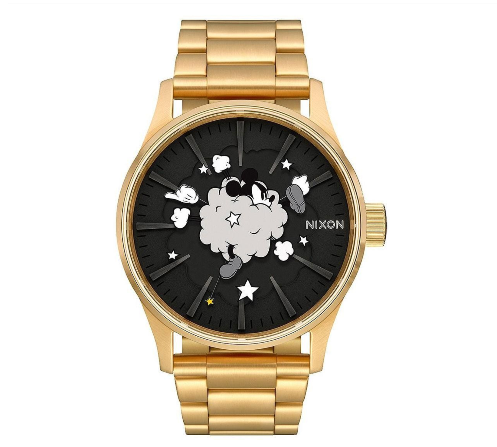 Nixon Orologio uomo acciaio Sentry gold Disney Mickey fight movimento quarzo