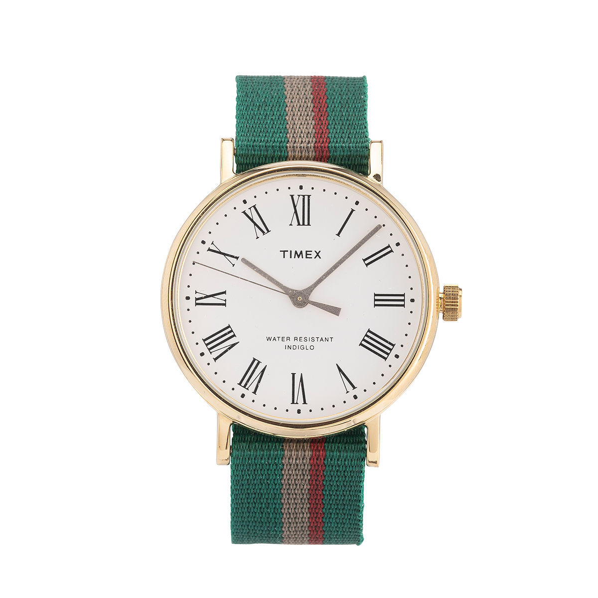 Timex Orologio FAIRFIELD AVENUE 37mm Oro Bianco Verde-Beige-Rosso Verde 18mm