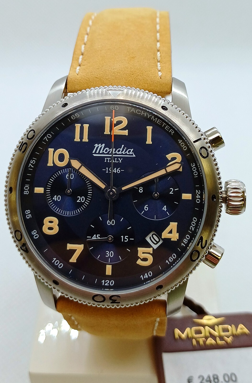 Mondia 1946 Mi753-2Cp Cronografo,Acciaio Inossidabile,5ATM,Corona a Scatto