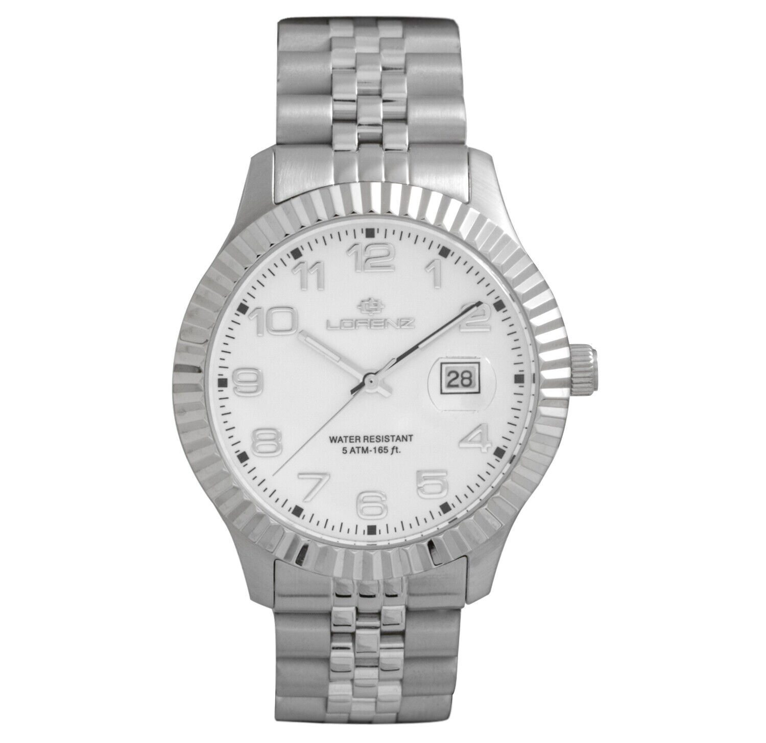 Orologio Uomo LORENZ GINEVRA 26495AA Bracciale Acciaio Bianco