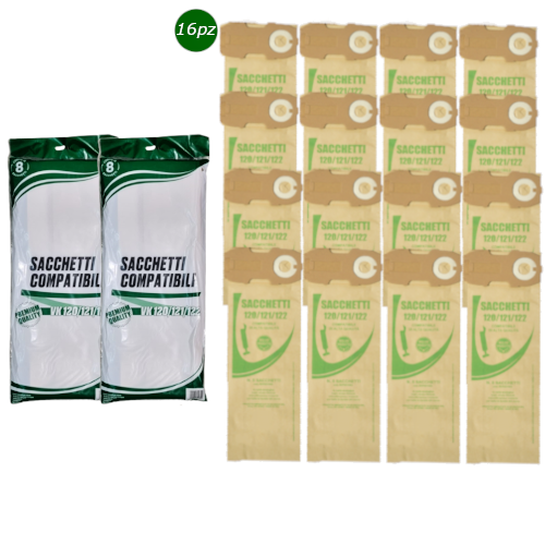 16 Sacchetti Aspirapolvere Vorwerk Folletto  VK119-120-121-122Compatibili