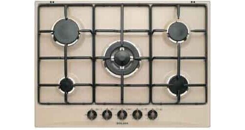 Glem Gas Piano cottura 5 Fuochi incasso a gas Tripla Corona 70 cm Sabbia GT755SA