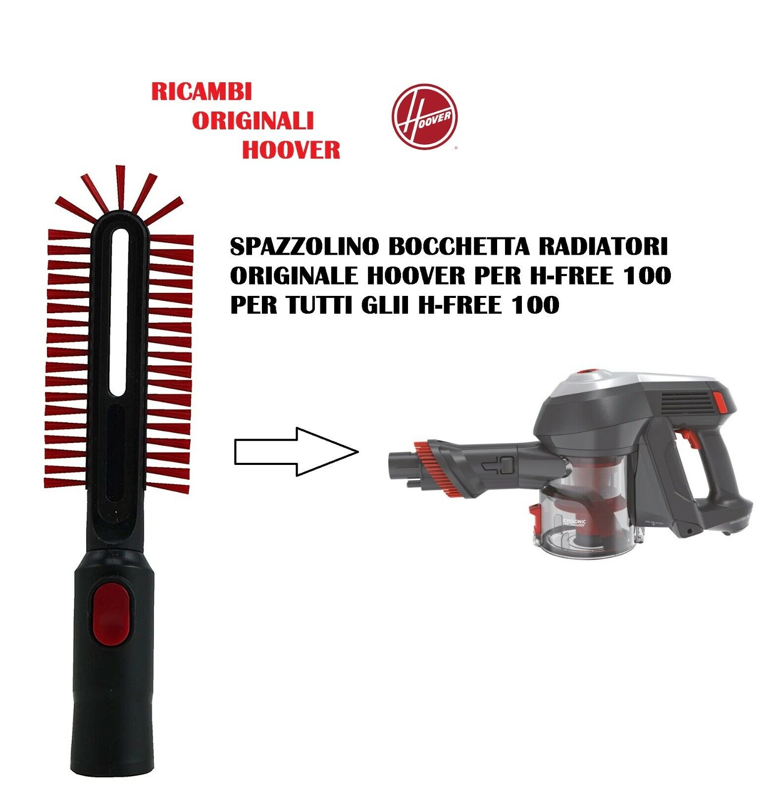 BOCCHETTA SPAZZOLINO ORIGINALE ASPIRAPOLVERE H-FREE 100 HOOVER HF122UH 011