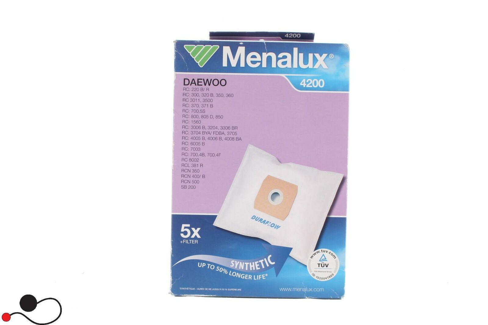 SACCHETTO ASPIRAPOLVERE MENALUX 4200 5X DAEWOO 9001662585 COMPATIBILE