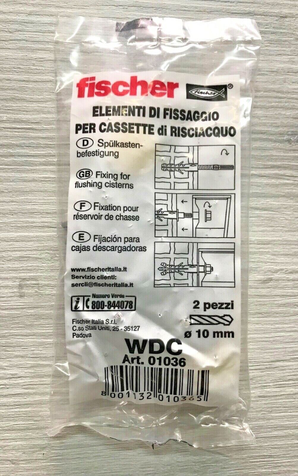 2 Pezzi - WDC ELEMENTI DI FISSAGGIO FISCHER X CASSETTE WC PORCELLANA CERAMICA