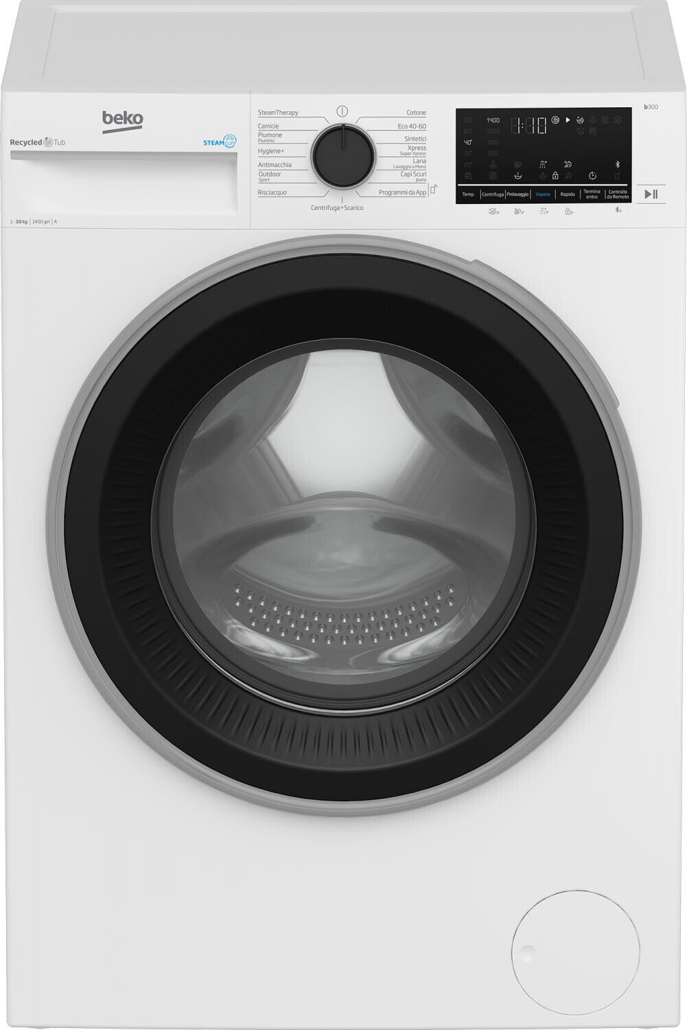 Beko Lavatrice 10 kg 1400 Giri Classe A con Inverter Vapore 58 cm BWT3104S