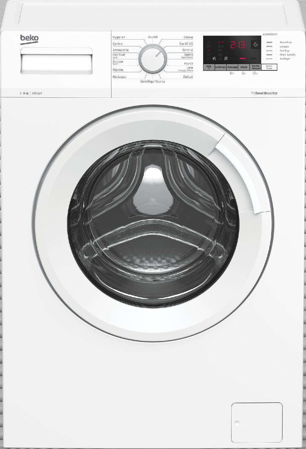Beko Lavatrice 8 kg Classe A Profondità 55 cm 1200 giri Inverter WUXR81282WI/IT