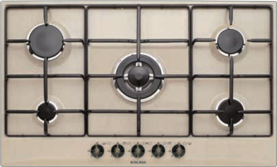 Glem Gas Piano cottura 5 Fuochi incasso gas 1 Tripla Corona 90 cm Sabbia GT955SA