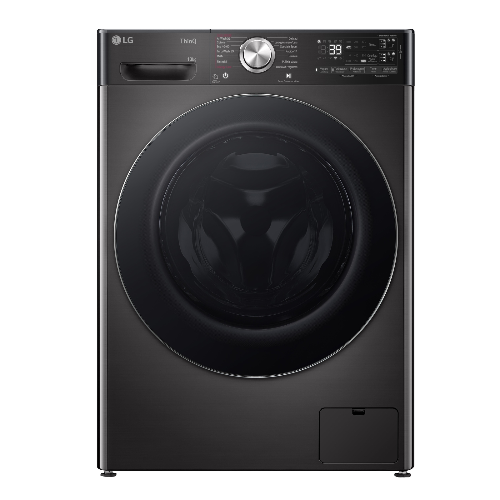 LG F4R9513TPBC Lavatrice 13kg AI DD Classe A 1400 Giri TurboWash Vapore F4r9513t