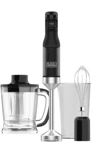 Black & Decker Frullatore ad Immersione Minipimer 1500W + Accessori - BXHBA1501E